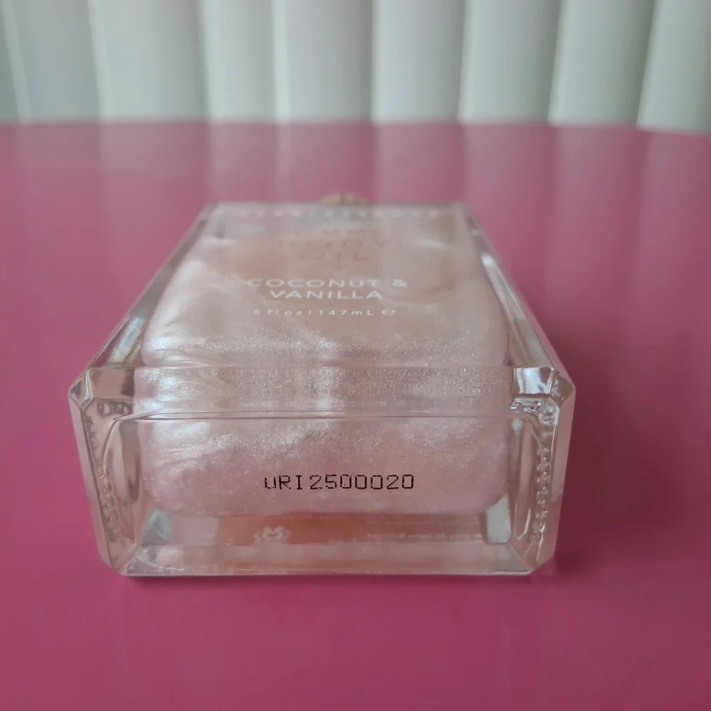 Pearlessence Coconut & Vanilla Shimmer Body Oil 5 oz Pink Glow Spray